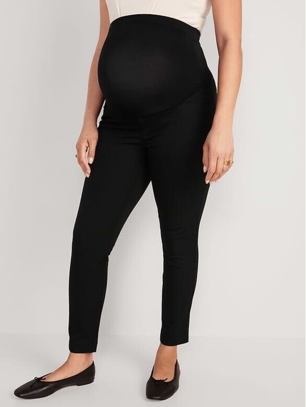 Old Navy Maternity Pixie Pants Full Panel Ankle Trousers Black NWT 12